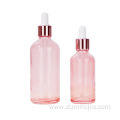 Empty glass bottles pink dropper glass bottle